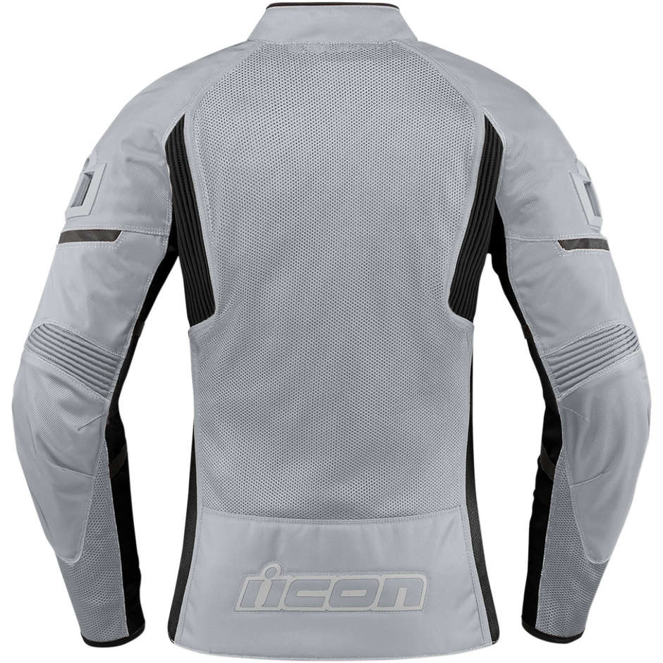 Icon CONTRA 2 Lady Gray Perforated Fabric Motorcycle Jacket