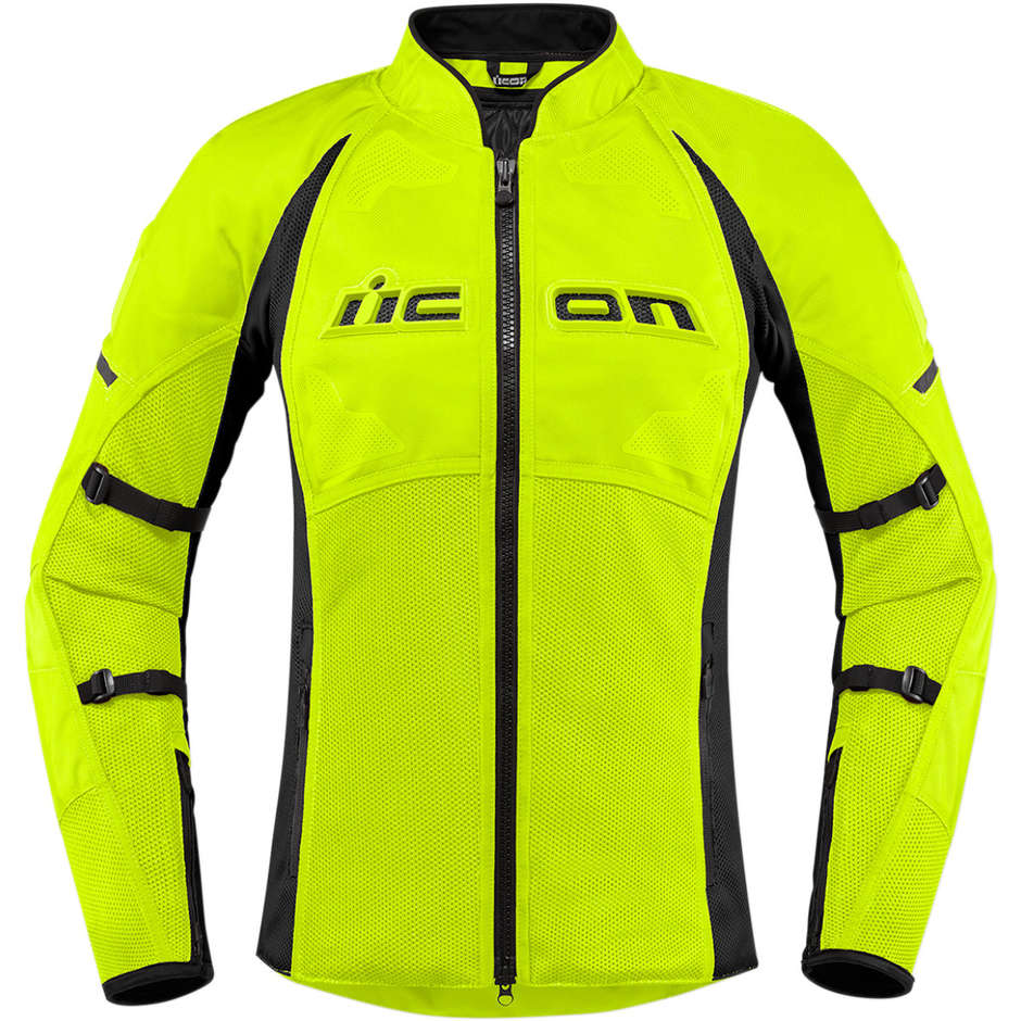 Icon CONTRA 2 Lady Hi-Vision Perforated Fabric Motorcycle Jacket