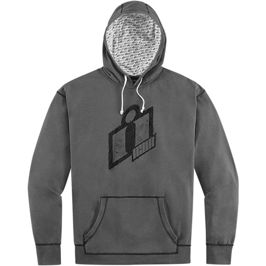 Icon Double Up Hooded Sweatshirt Charcoal