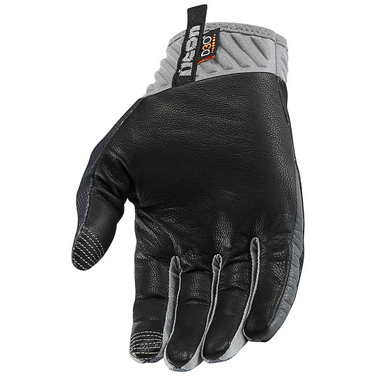 Icon Fabric Motorcycle Gloves ANTHEM DEPLOYED Gray