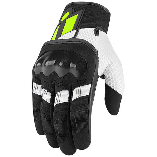 Icon Fabric Motorcycle Gloves OVERLORD Fluo Yellow