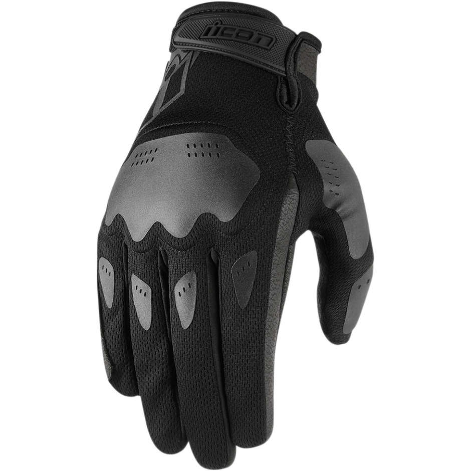 Icon HOOLIGAN Black Sport Fabric Motorcycle Gloves