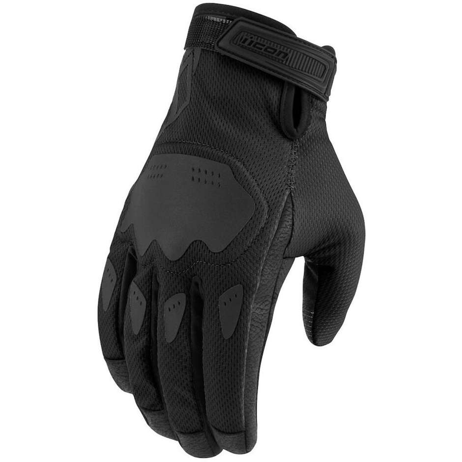 Icon HOOLIGAN CE Summer Motorcycle Gloves Black