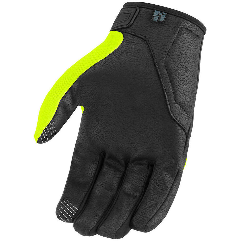 Icon HOOLIGAN CE Summer Motorcycle Gloves Yellow Fluo
