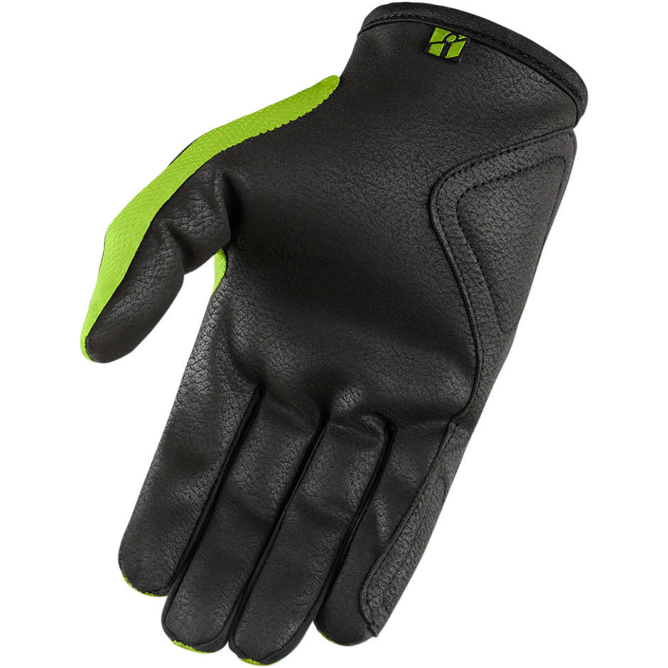 Icon HOOLIGAN Green Sport Fabric Motorcycle Gloves