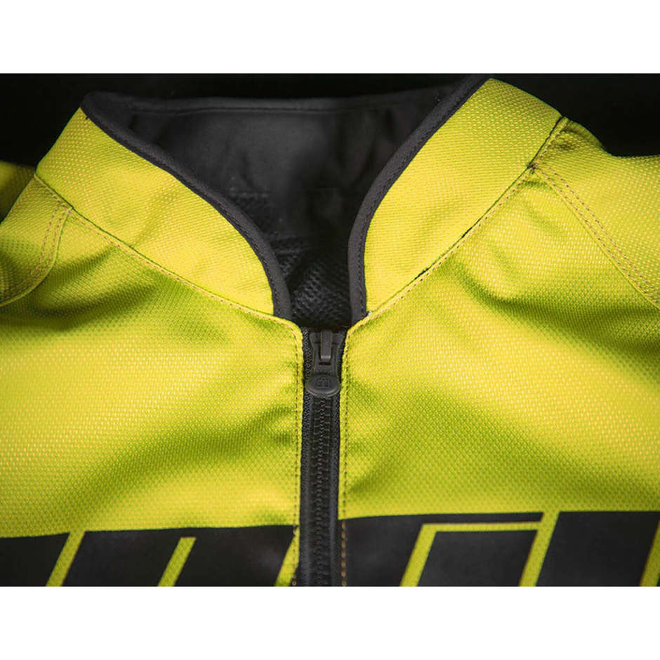 Icon HOOLIGAN Hi-Vision Motorradjacke aus gelbem Stoff