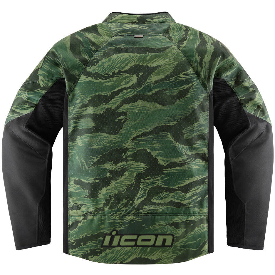 Icon HOOLIGAN TIGER'S BLOOD CE Green Motorcycle Jacket in Fabric