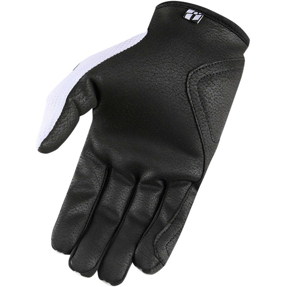 Icon HOOLIGAN White Sport Fabric Motorcycle Gloves