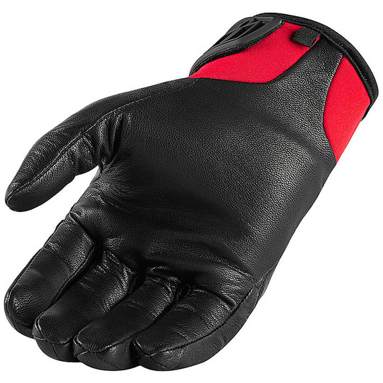 Icon KONFLICT Leather Gloves Red