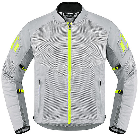 Icon MESH AF Motorcycle Jacket In Perforated Fabric Gray
