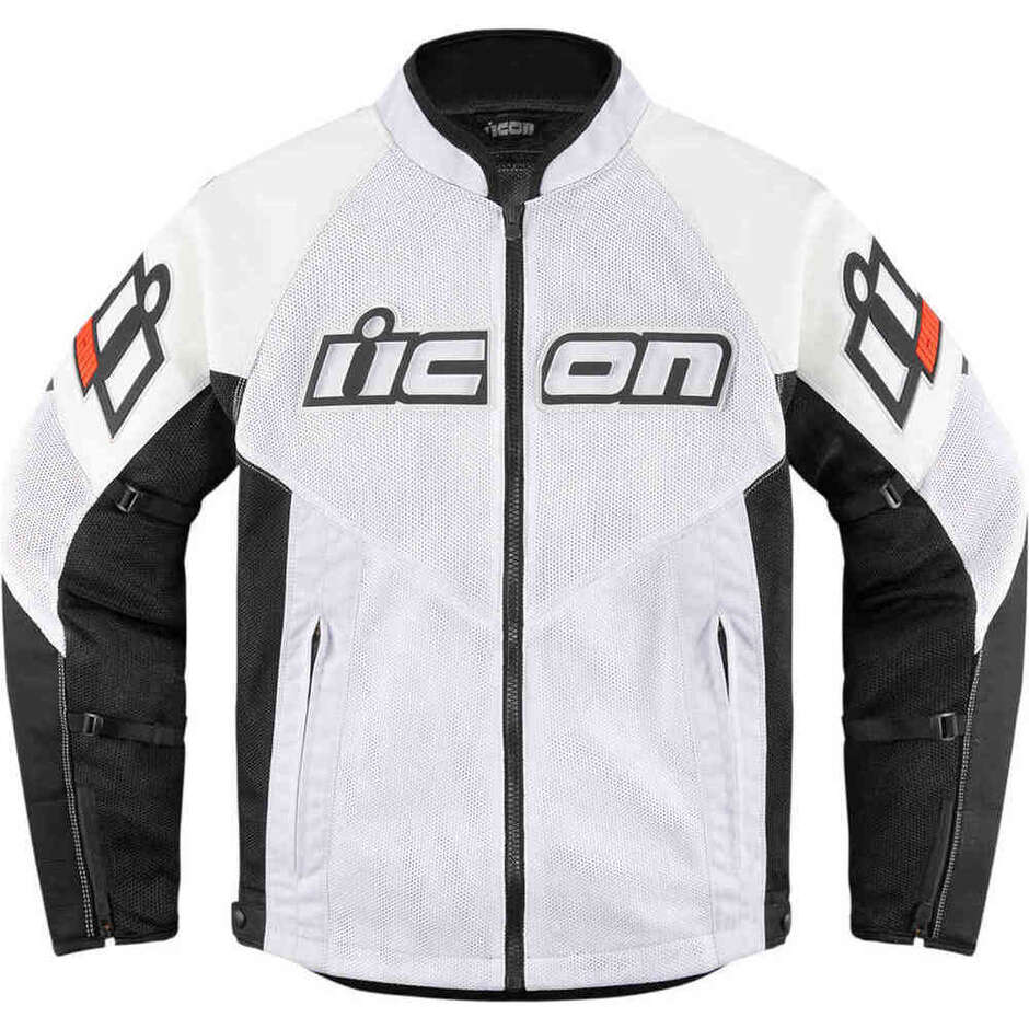 Icon MESH AF Veste de moto en cuir d'été Blanc