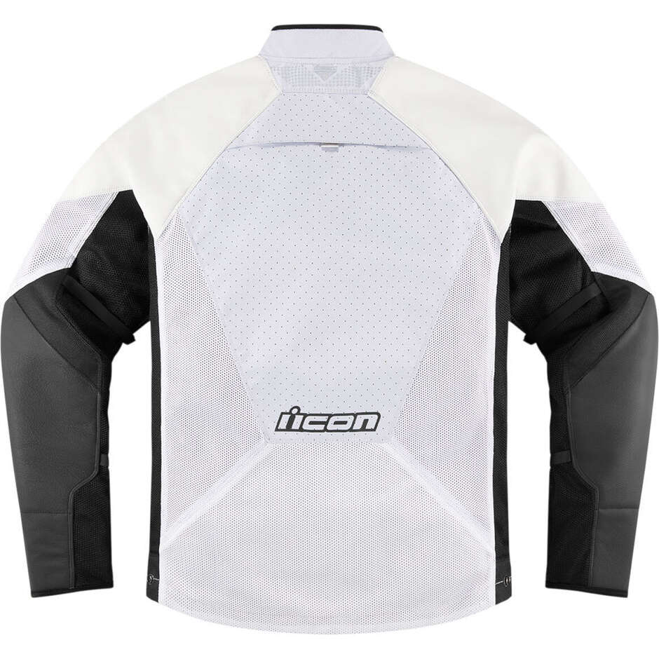Icon MESH AF Veste de moto en cuir d'été Blanc