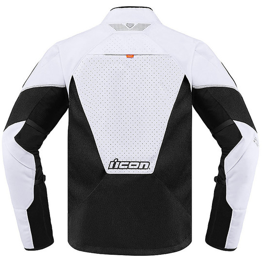 Icon MESH AF White Motorcycle Jacket In Perforated Fabric