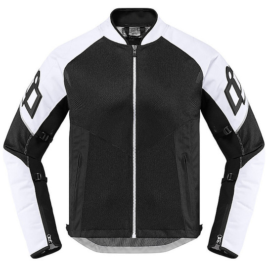 Icon MESH AF White Motorcycle Jacket In Perforated Fabric For Sale ...
