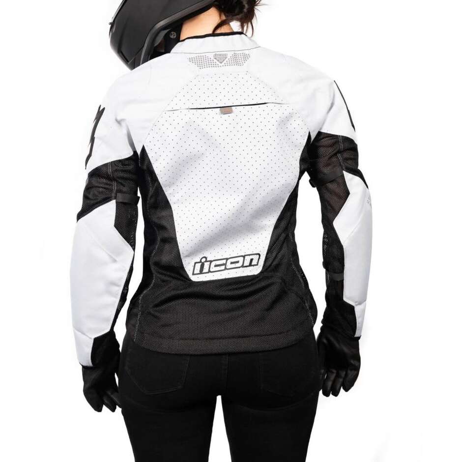 Icon MESH AF White Summer Women's Motorcycle Jacket