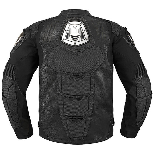 Icon Moto Lederjacke TIMAX Stealth Schwarz