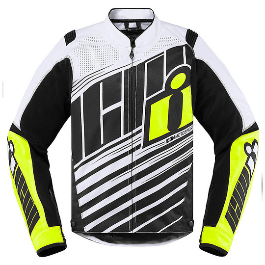 Icon Motorcycle Jacket Perforated Icon OVERLORD SB2 Fluo Yellow