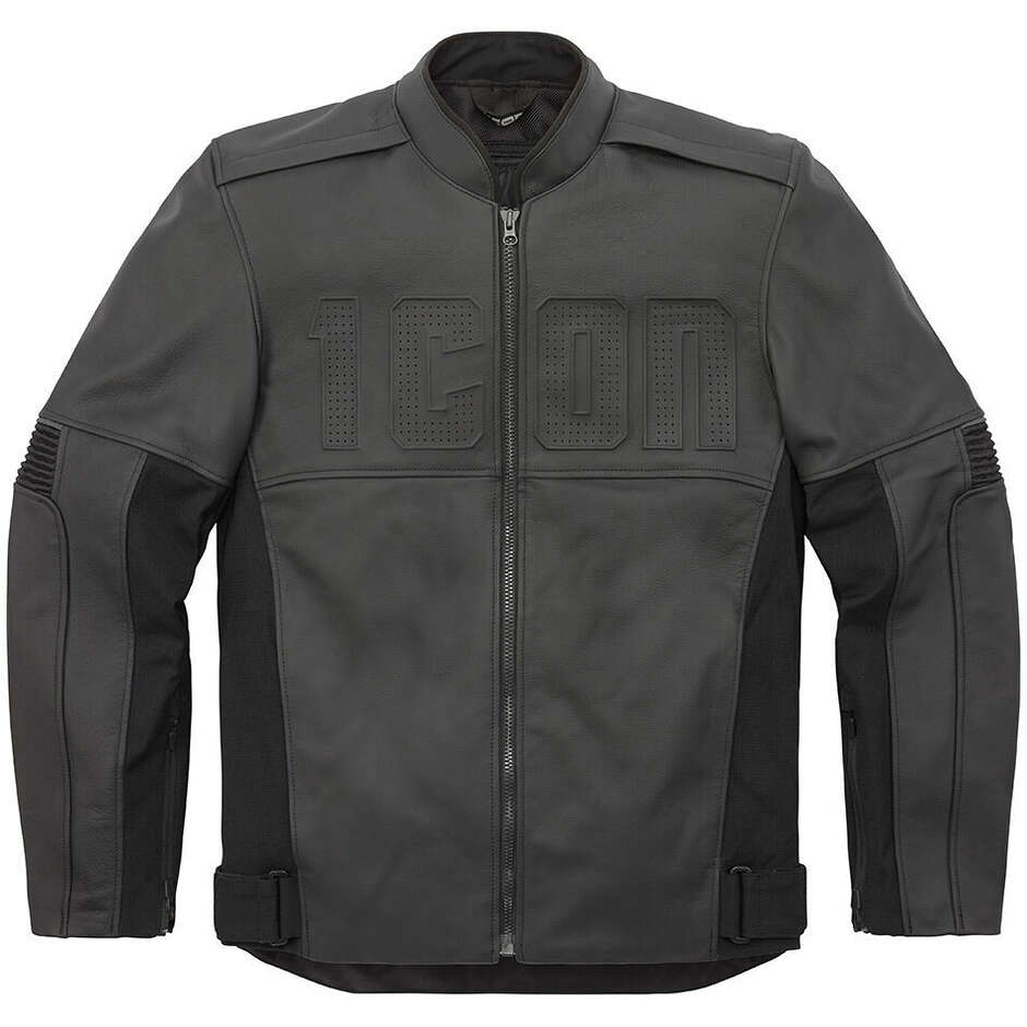 Icon MOTORHEAD3 Black Leather and Fabric Motorcycle Jacket
