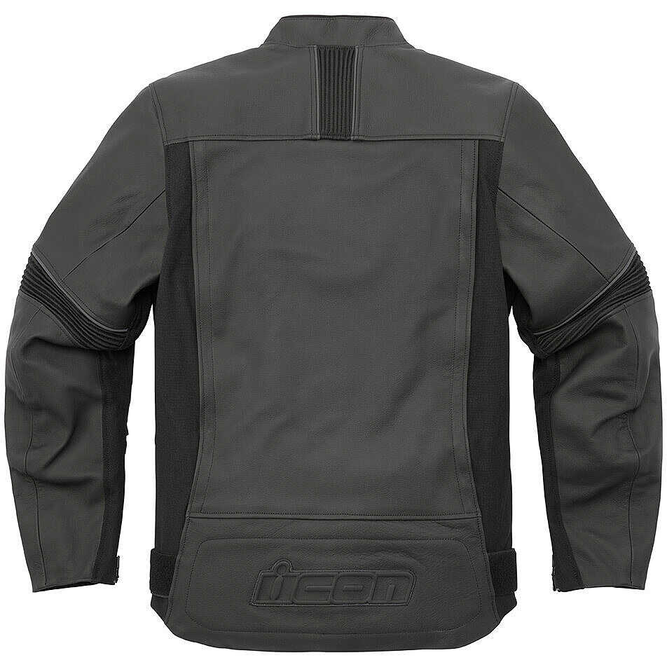Icon MOTORHEAD3 Motorradjacke aus schwarzem Leder und Stoff Online ...