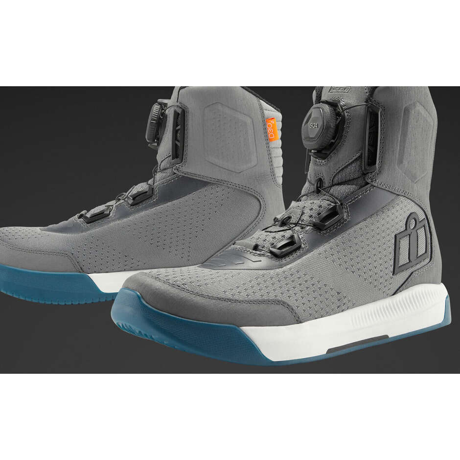 Icon OVERLORD Chaussures Moto Sport Ventilées Gris