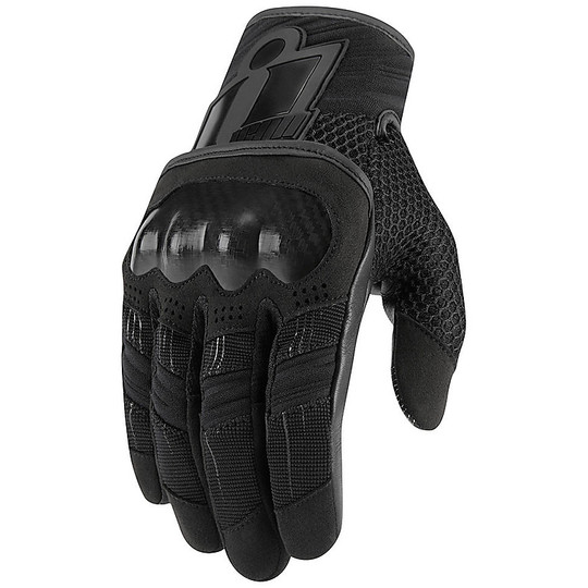 Icon OVERLORD Fabric Motorcycle Gloves Black