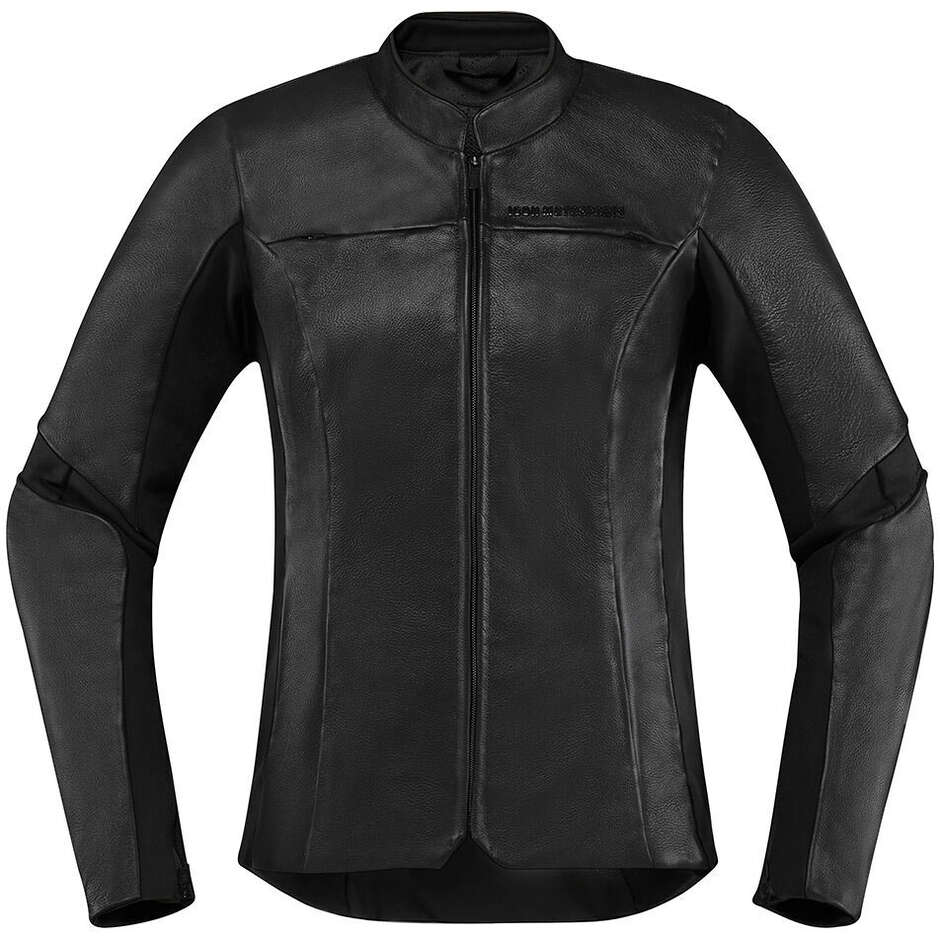 Icon OVERLORD Women's Leather Motorcycle Jacket Black