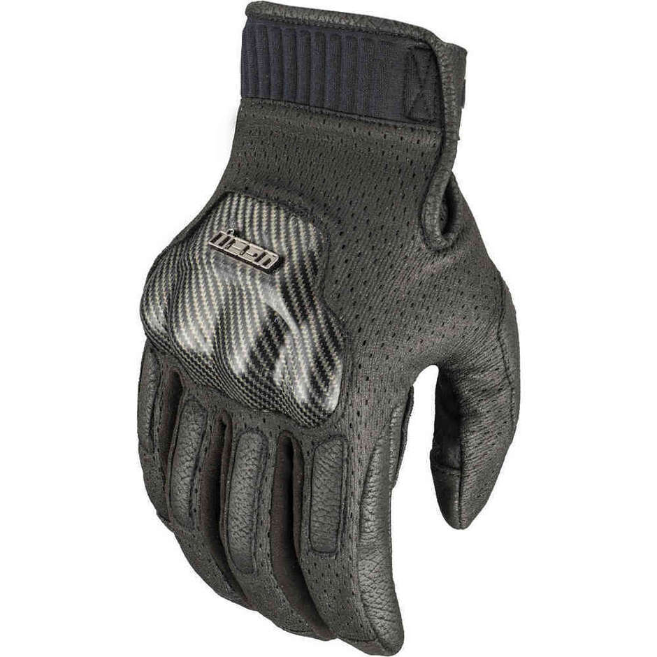 Icon OVERLORD3 CE Motorradhandschuhe Schwarz