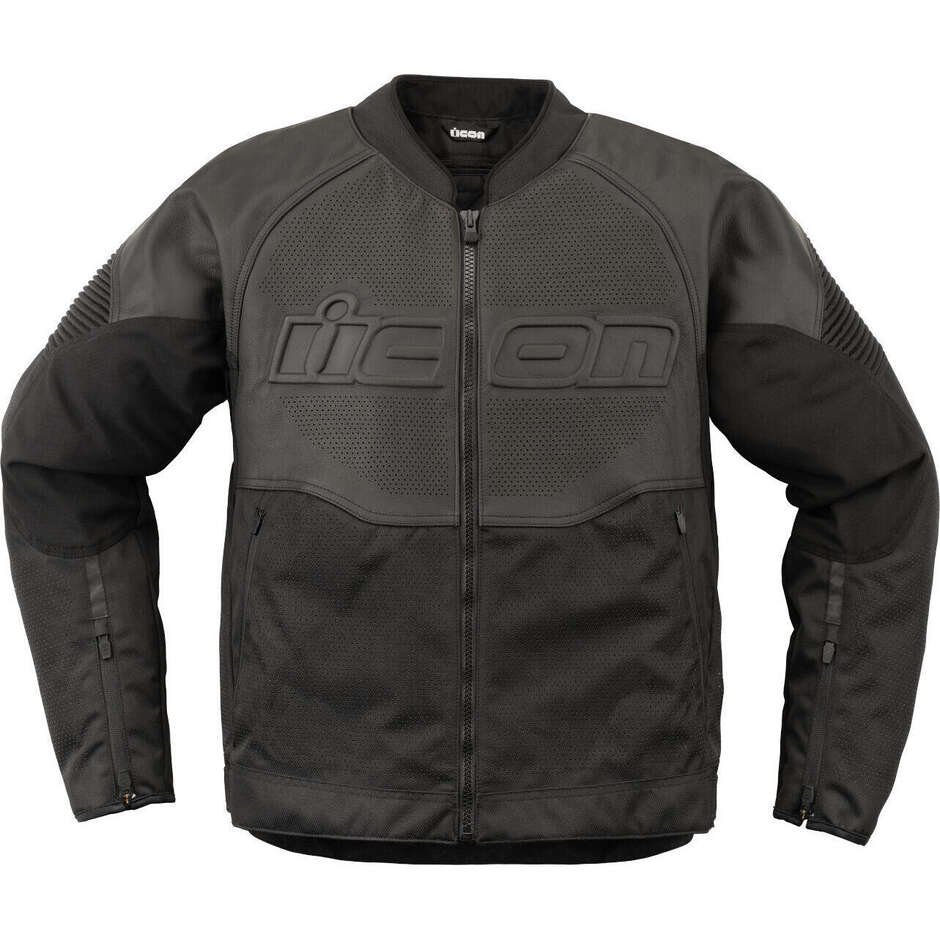 Icon OVERLORD3 Leather Ce Motorcycle Jacket Black
