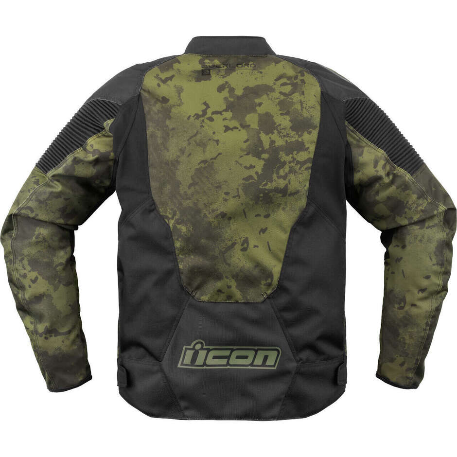 Icon OVERLORD3 Magnacross CE Grüne Motorradjacke