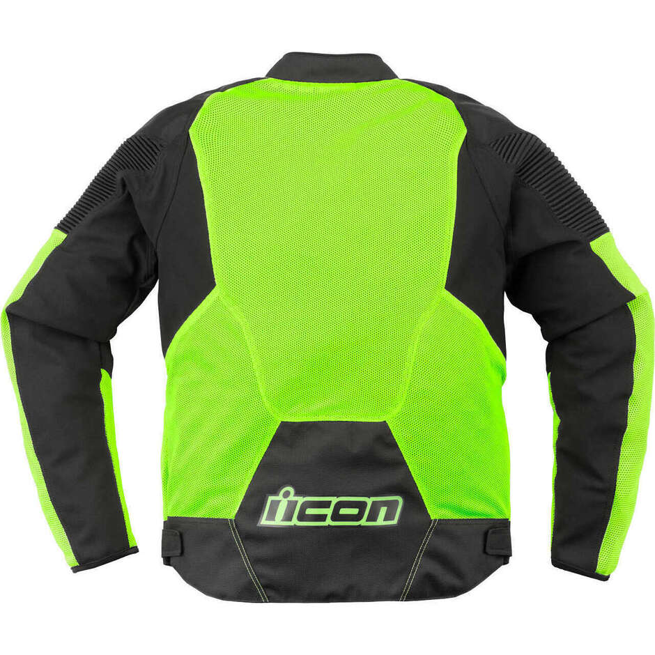 Icon OVERLORD3 MESH CE Veste de moto jaune haute vision