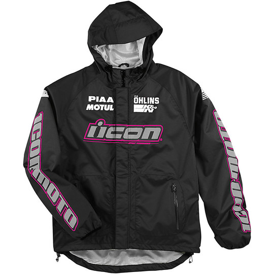 Icon PDX Waterproof Motorcycle Jacket Lady Black / Pink