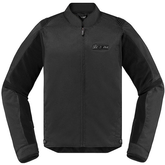 Icon Perforated Motorcycle Jacket Icon OVERLORD SB2 Stealth Black