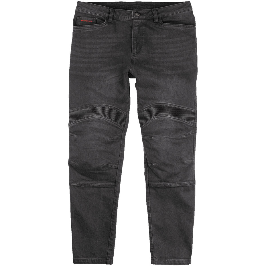 ICON SLABTOWN CE Schwarze Motorrad-Stoffhose