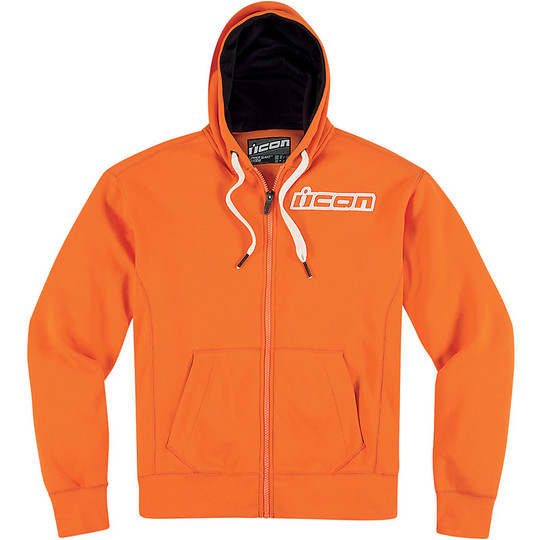 Icon Slant Hooded Sweatshirt Upper Orange