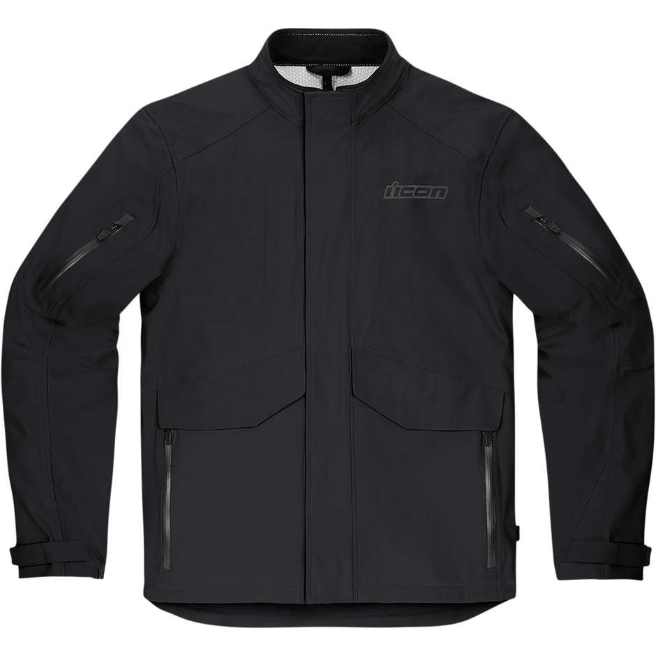 Icon STORMHAWK WP Jacket Veste de moto en tissu noir CE
