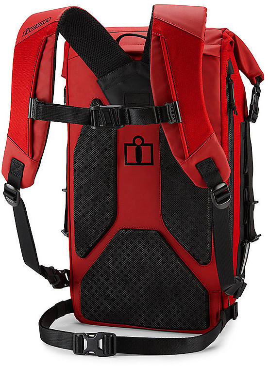 Icon Technical Motorcycle Backpack DREADNAUGHT Red For Sale Online 