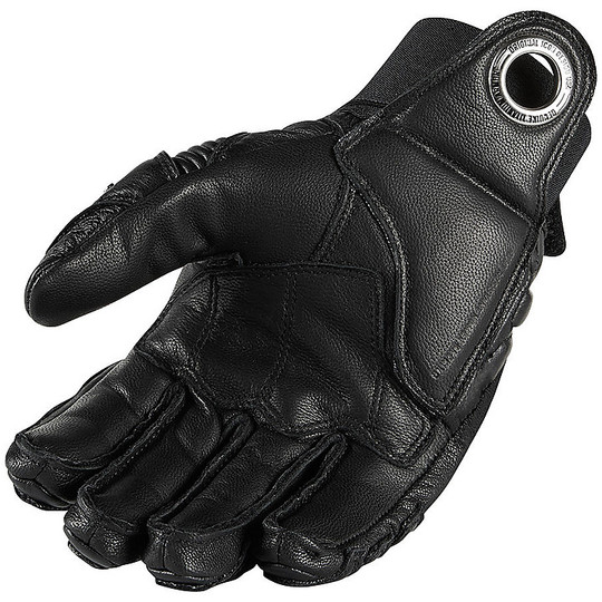 Icon TiMAX Short Black Leather Motorcycle Gloves