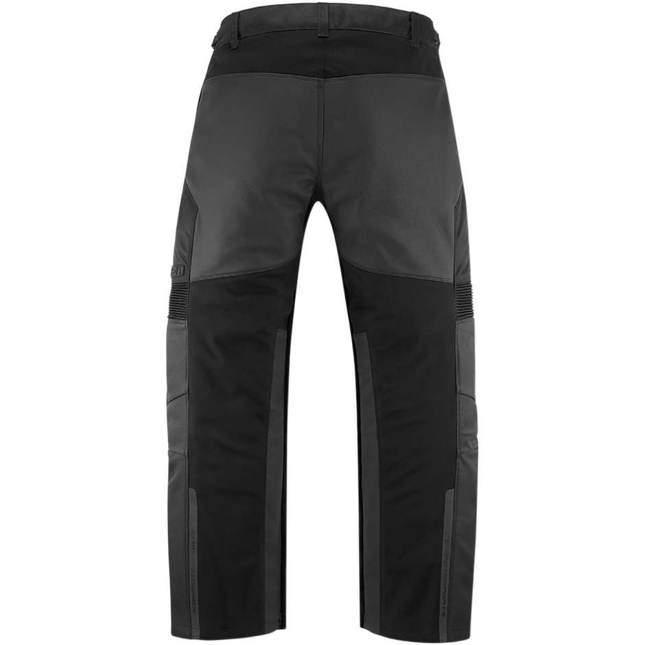 Icon Waterproof CONTRA 2 Motorcycle Overpants in Black Leather