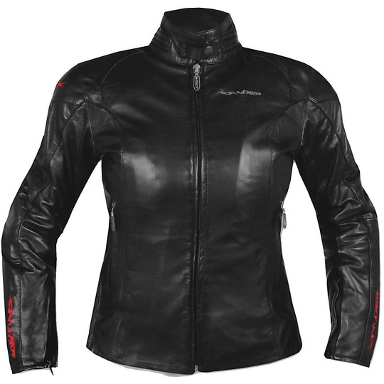 In Genuine Leather Motorcycle Jacket A-Pro Adriana Lady Black