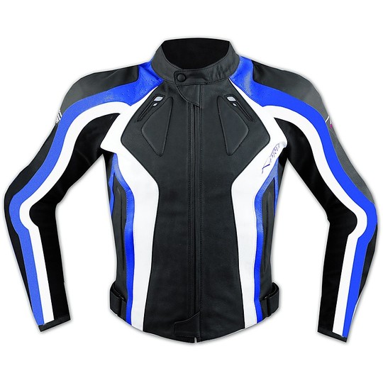 In Genuine Leather Motorcycle Jacket A-Pro Shiny Lady Blue