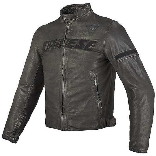 In Genuine Leather Motorcycle Jacket Dainese Model Archive Black Basico