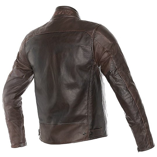 In Genuine Leather Motorcycle Jacket Dainese Model Mike Dark Brown