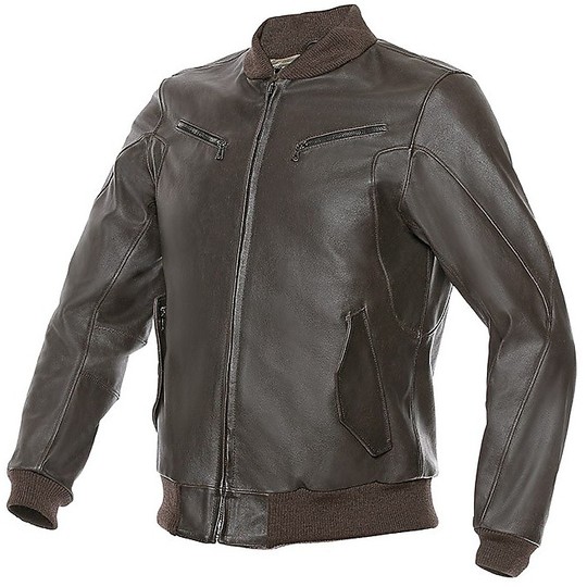 In Genuine Leather Motorcycle Jacket Dainese Model Washington Dark Brown