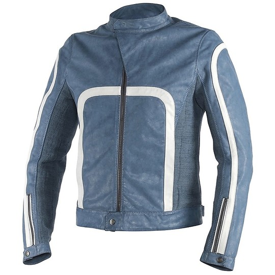 In Genuine Leather Motorcycle Jacket Dainese Model Yang Qing Blue