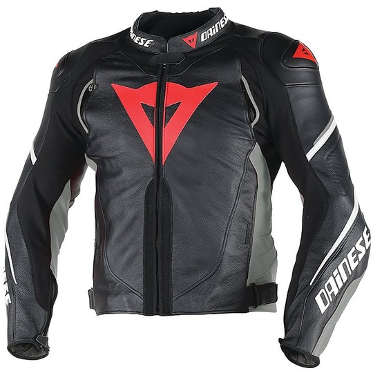 In Genuine Leather Motorcycle Jacket Dainese Super Speed ​​D1 Black Anthracite White