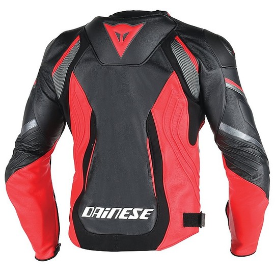 In Genuine Leather Motorcycle Jacket Dainese Super Speed ​​D1 Black Red Anthracite