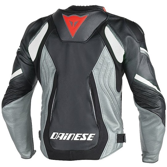 In Genuine Leather Motorcycle Jacket Dainese Super Speed ​​D1 Perforated Black Anthracite White