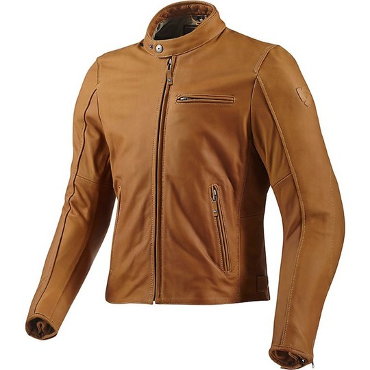 In Genuine Leather Motorcycle Jacket Rev'it Flatbush Camel