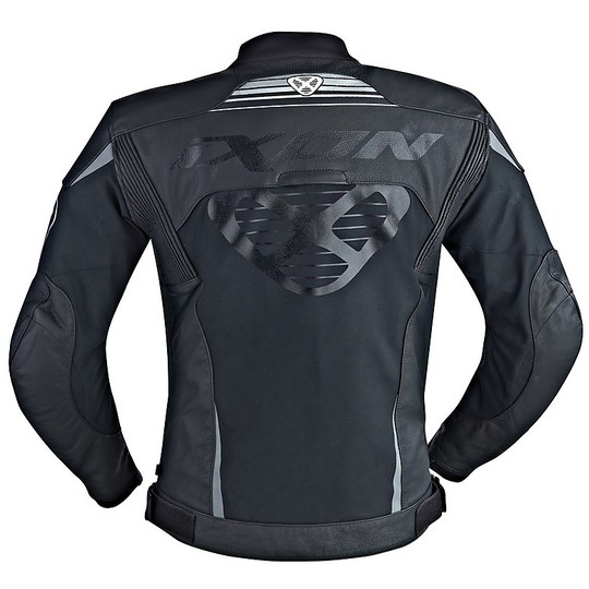 In leather and textile motorcycle jacket Ixon Frantic Black White