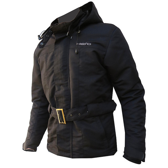In Moto jacket fabric City Hero 897 Black Hooded